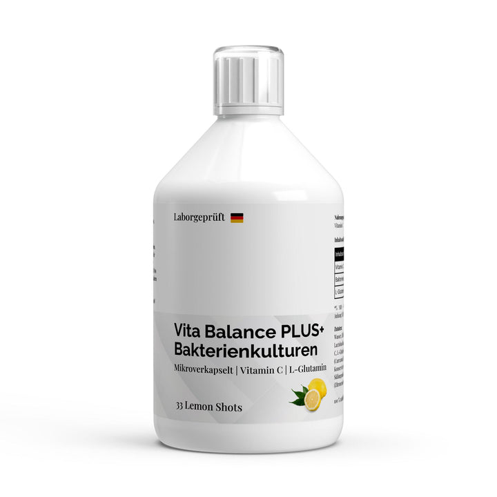 Vita Balance PLUS+ Bacterial Cultures - 33 vegan Lemon Shots - 500ml