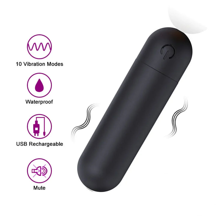 Massager 10-Speed Mini Bullet Rechargeable Wireless Adult Toys for Women