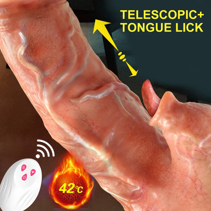 Massager Big Dildos Retractable Swinging Warming Tongue Lick Stimulator Toy