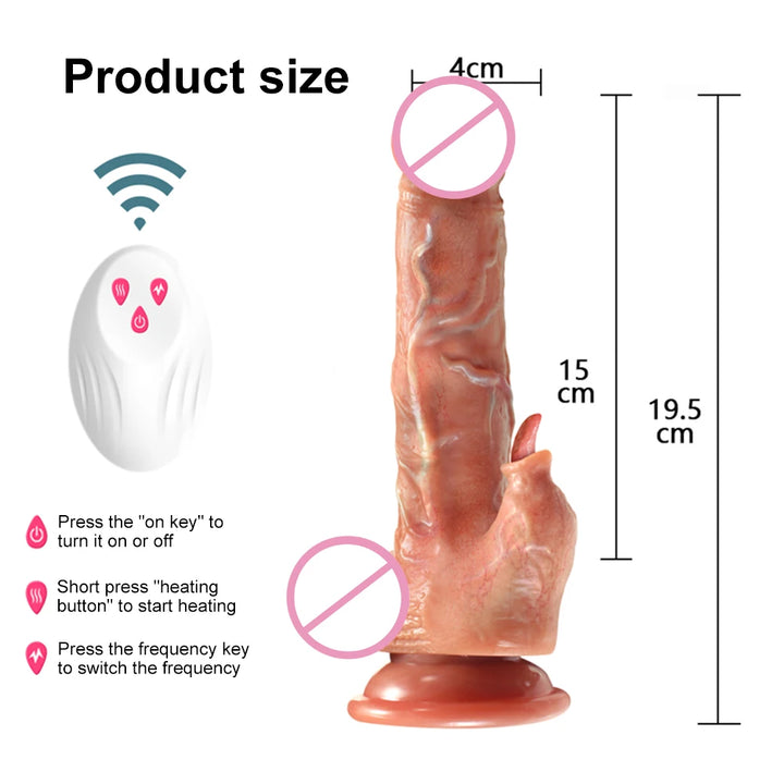 Massager Big Dildos Retractable Swinging Warming Tongue Lick Stimulator Toy