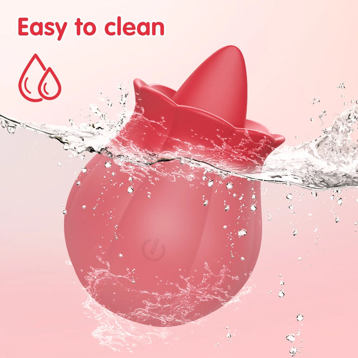 Massager Rose Licking Nipple Clitoral Stimulator Vibrating Egg Tongue Sucker Toy Adult for Women