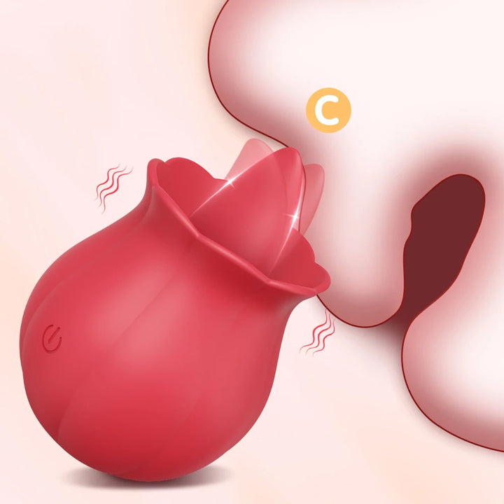 Massager Rose Licking Nipple Clitoral Stimulator Vibrating Egg Tongue Sucker Toy Adult for Women