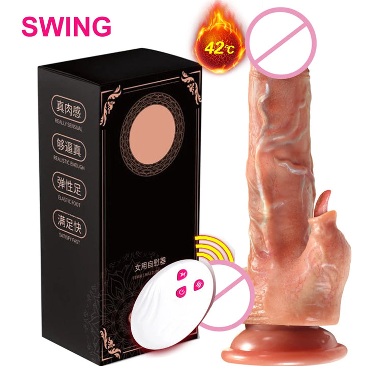 Massager Big Dildos Retractable Swinging Warming Tongue Lick Stimulator Toy