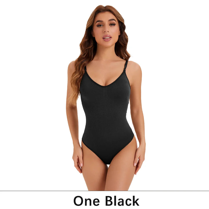 High Elastic Bodysuit for Women Tummy Control Shapewear Sexy Seamless Sculpting Thong Body Shaper Slimmer Slimming Black Tank