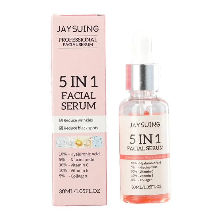 5-in-1 Hyaluronic Acid Serum For Moisturizing Whitening Anti-aging Vitamin C And Pore Reduction - Jaysuing.